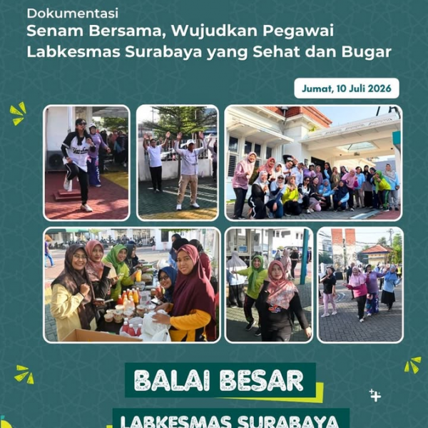 Senam Bersama, Wujudkan Pegawai Labkesmas Surabaya yang Sehat dan Bugar